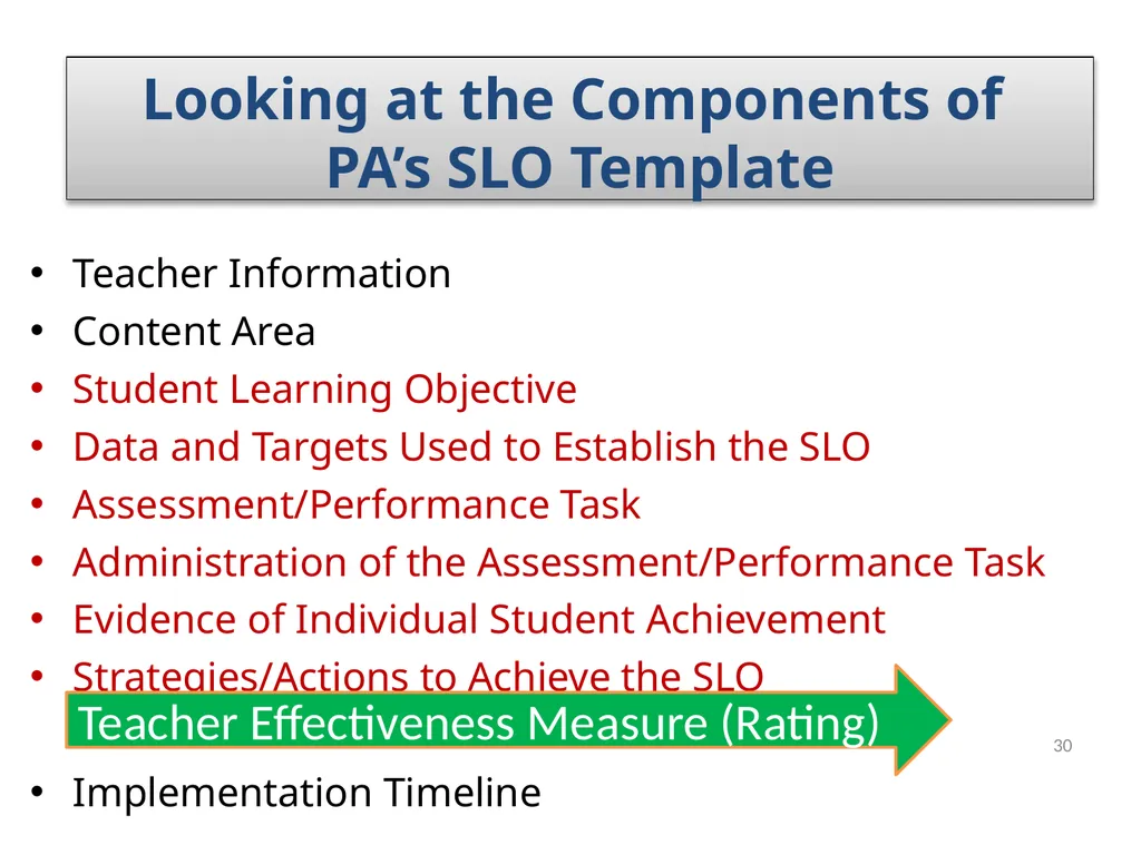 Measuring Educator Effectiveness for Music - slide 30 of 56