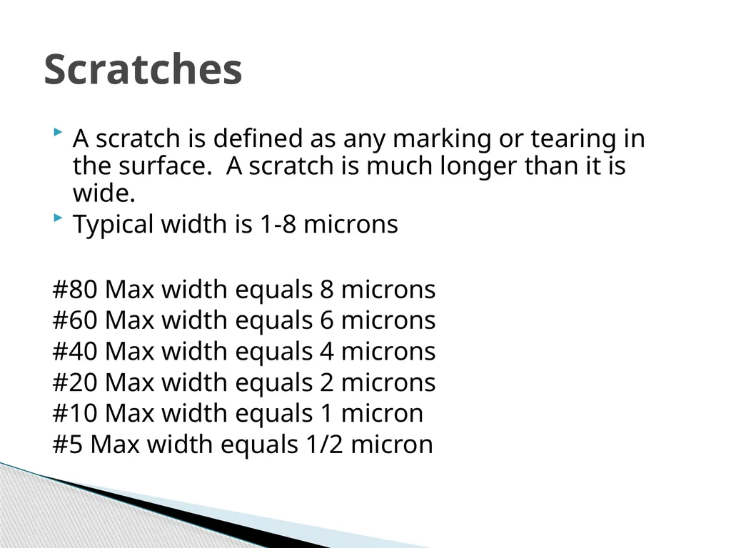 Specifying Scratch/Dig of an Optical Surface - slide 3 of 14