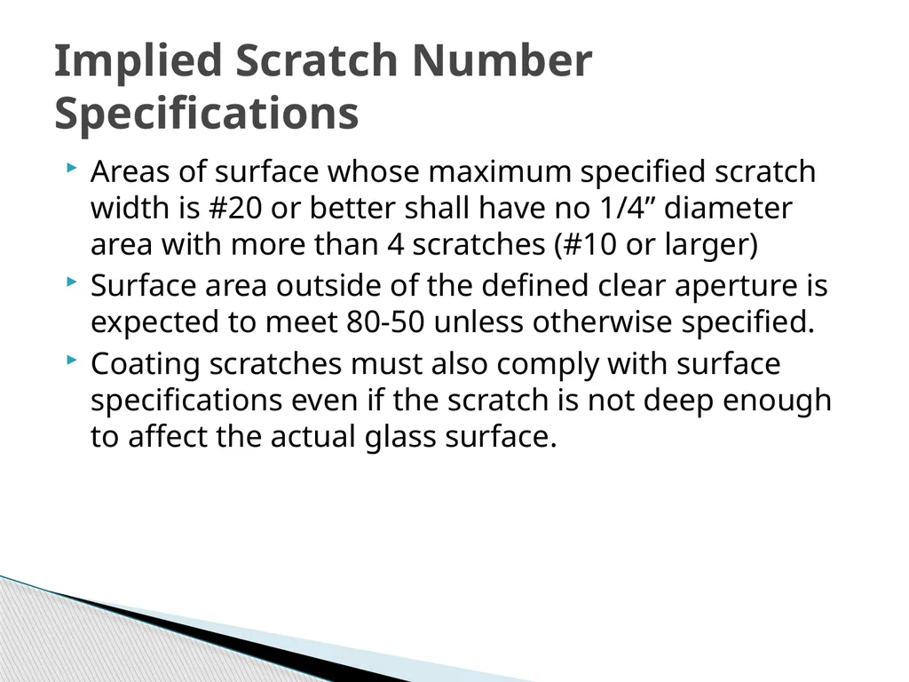 Specifying Scratch/Dig of an Optical Surface - slide 7 of 14