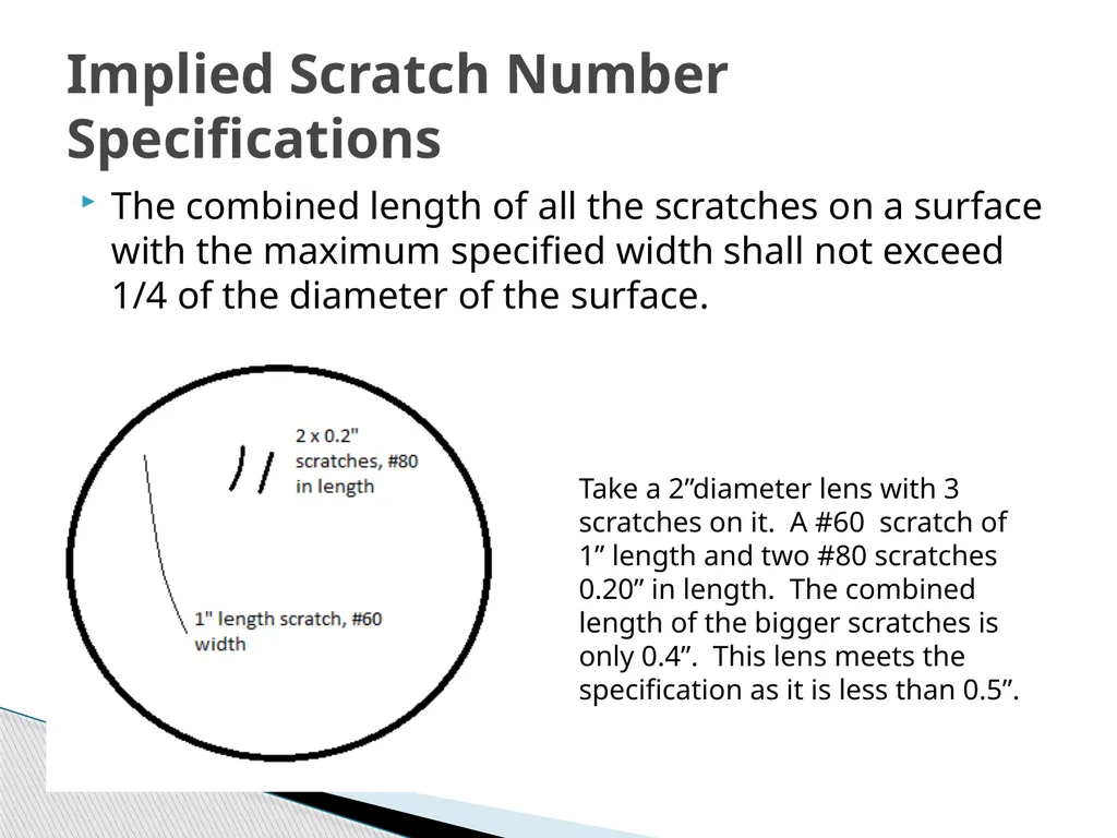 Specifying Scratch/Dig of an Optical Surface - slide 4 of 14