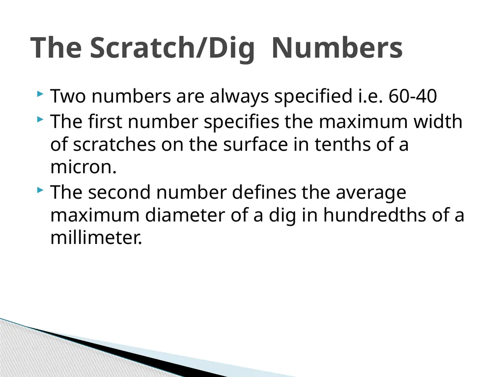 Specifying Scratch/Dig of an Optical Surface - slide 2 of 14