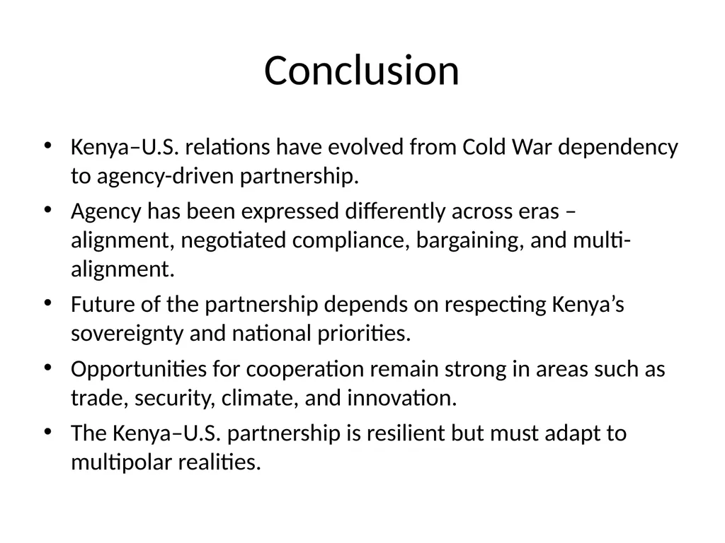 Kenya-United States Foreign Relations in - slide 10 of 10