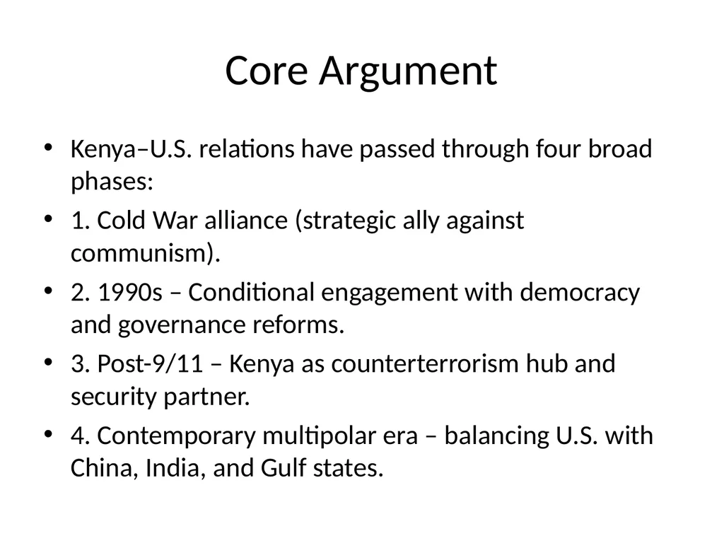 Kenya-United States Foreign Relations in - slide 4 of 10