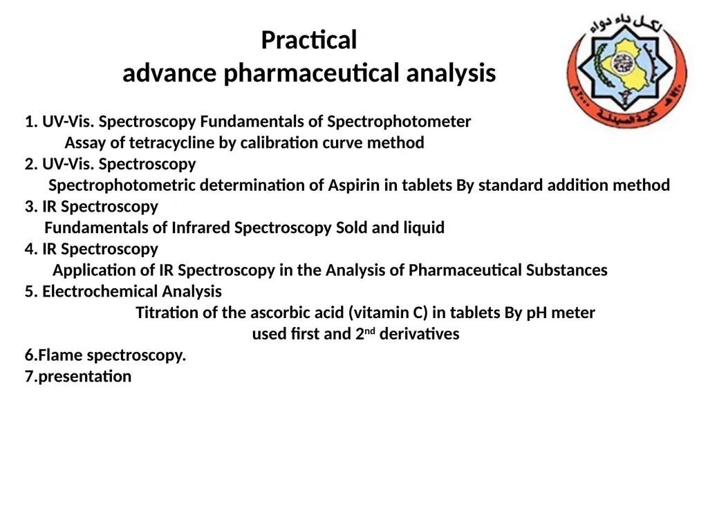 1. UV-Vis. Spectroscopy Fundamentals of - slide 1 of 62