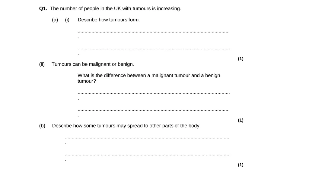 Biology Unit 2 Organisation Describe & explain - slide 2 of 34