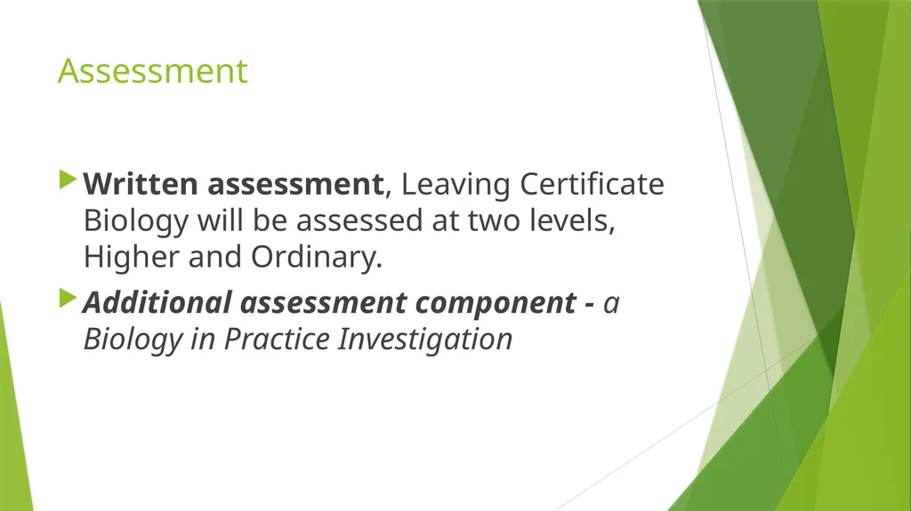 Leaving Certificate Biology – New Specification - slide 14 of 17