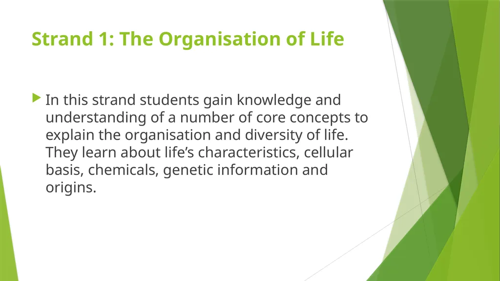 Leaving Certificate Biology – New Specification - slide 8 of 17