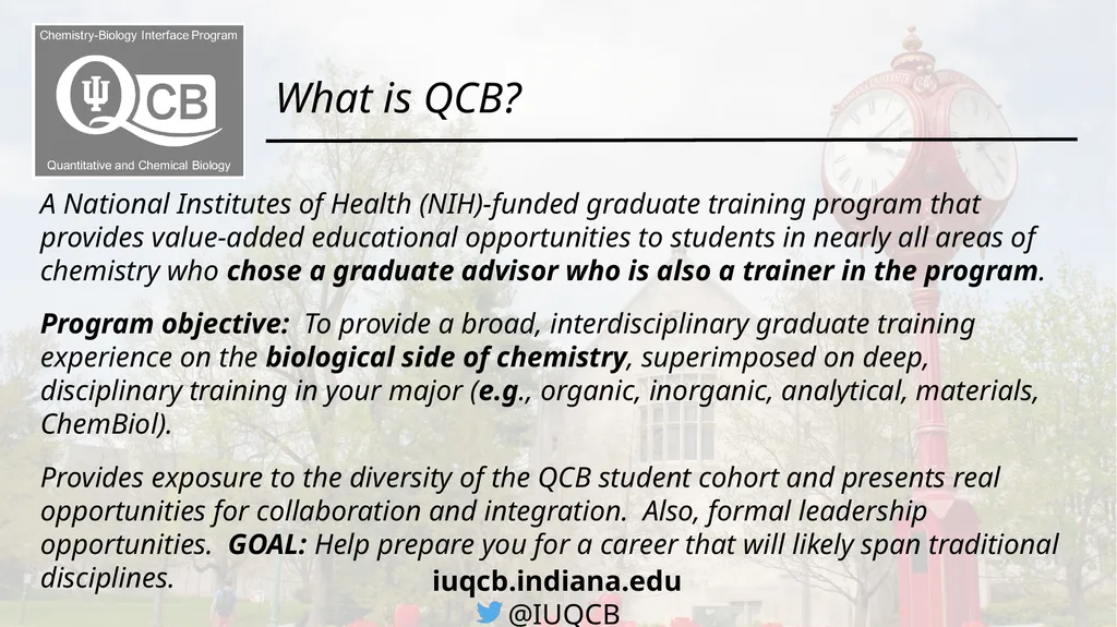 Chemistry-Biology Interface Program Quantitative - slide 2 of 7