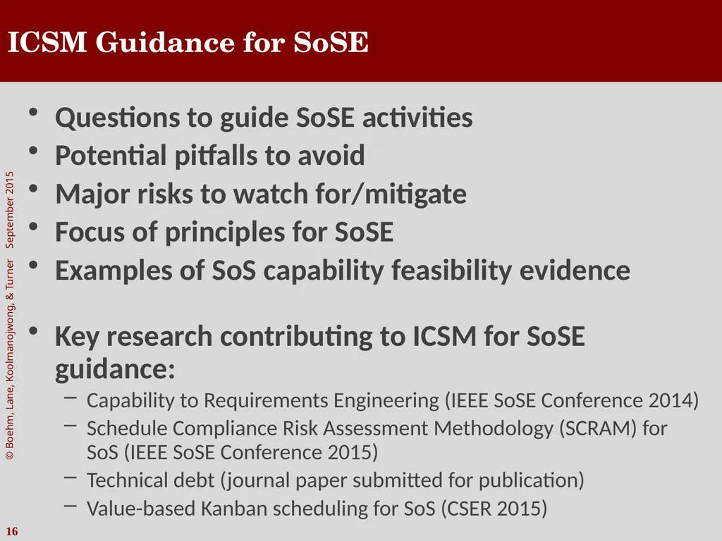 The Incremental Commitment Spiral Model as Applied - slide 16 of 29