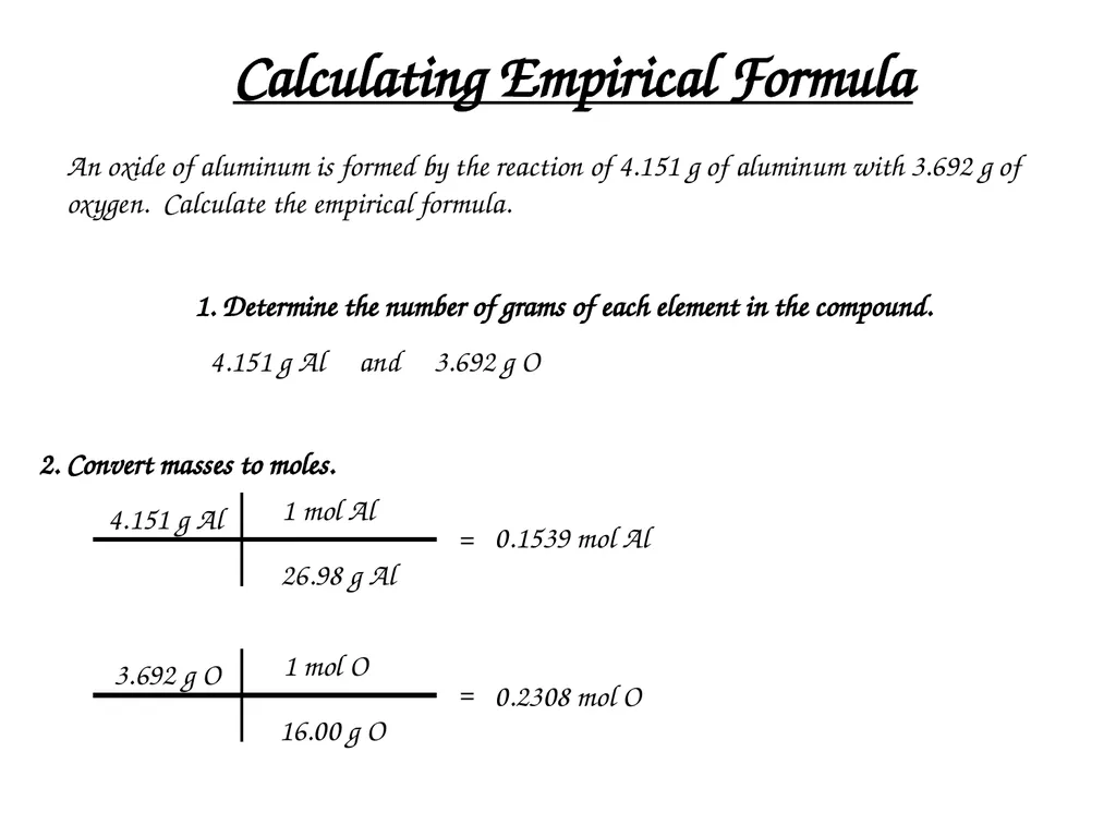 Percent Composition, Empirical Formulas, Molecular - slide 19 of 29