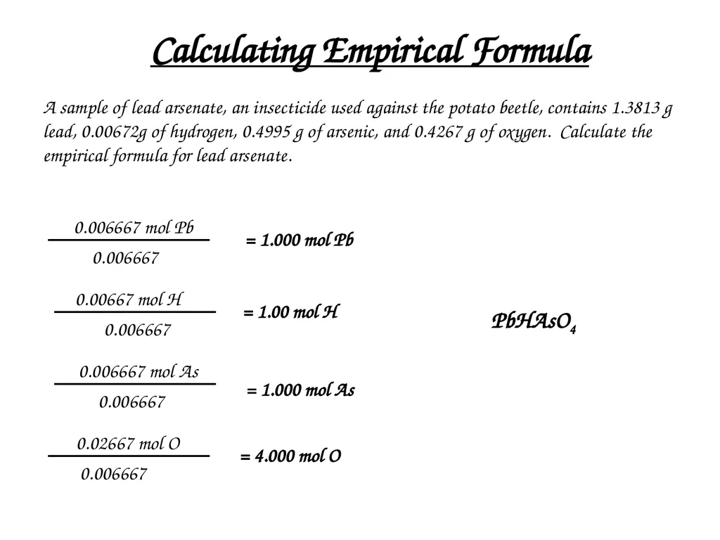 Percent Composition, Empirical Formulas, Molecular - slide 24 of 29