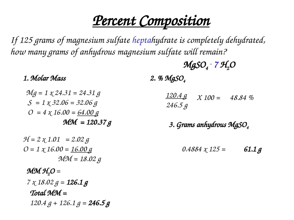 Percent Composition, Empirical Formulas, Molecular - slide 13 of 29