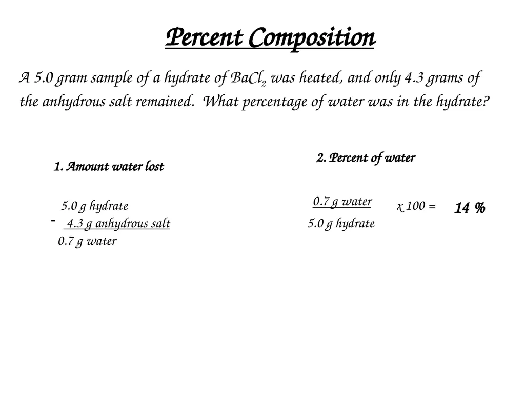 Percent Composition, Empirical Formulas, Molecular - slide 15 of 29