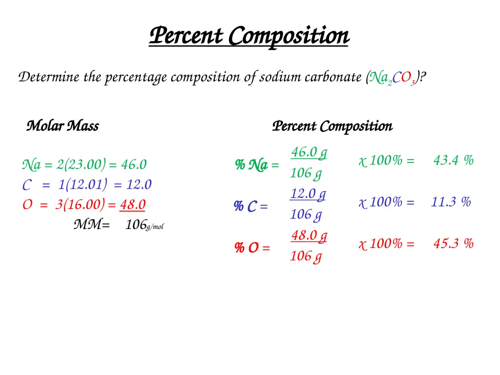 Percent Composition, Empirical Formulas, Molecular - slide 5 of 29