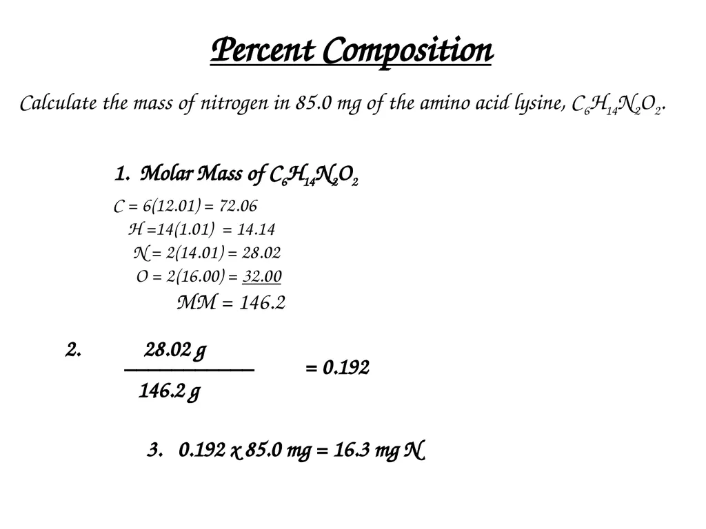 Percent Composition, Empirical Formulas, Molecular - slide 8 of 29
