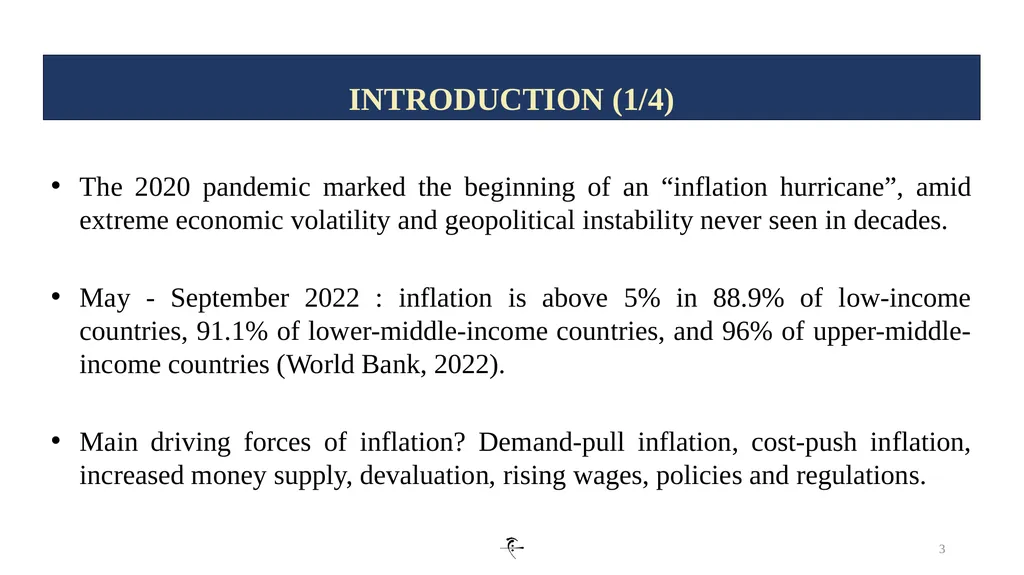 1 INFLATION DYNAMICS AND DETERMINANTS IN ALGERIA: - slide 3 of 24