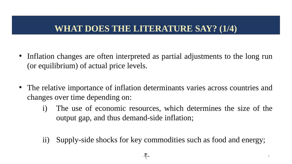 1 INFLATION DYNAMICS AND DETERMINANTS IN ALGERIA: - slide 7 of 24
