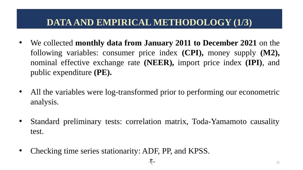 1 INFLATION DYNAMICS AND DETERMINANTS IN ALGERIA: - slide 11 of 24