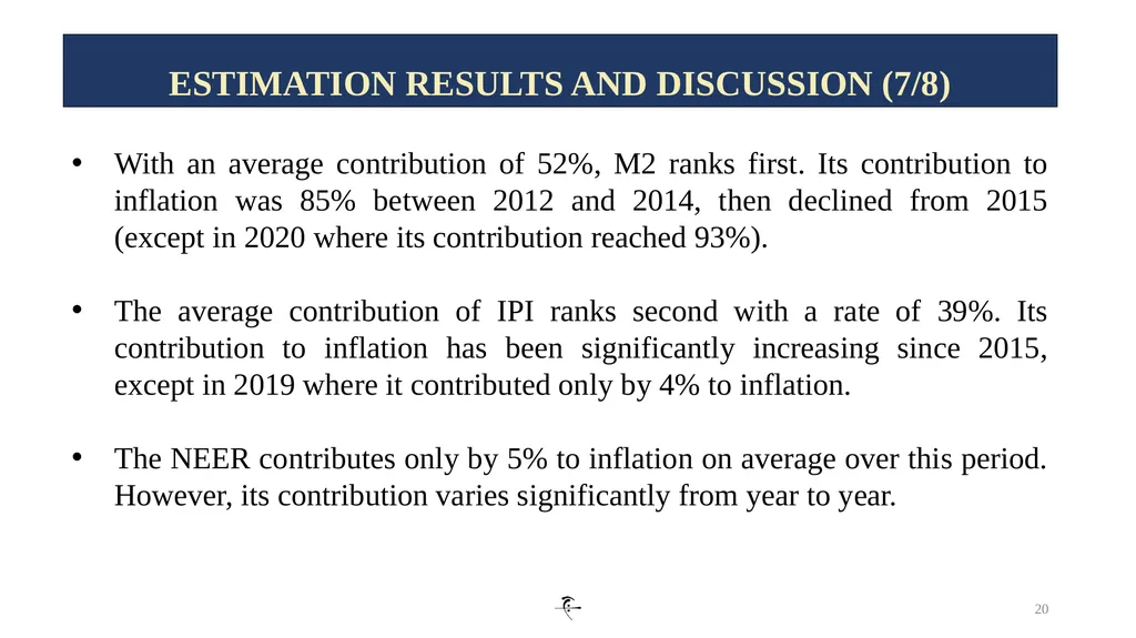1 INFLATION DYNAMICS AND DETERMINANTS IN ALGERIA: - slide 20 of 24
