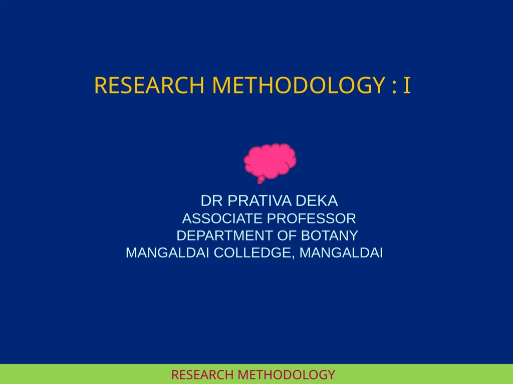RESEARCH METHODOLOGY RESEARCH METHODOLOGY : I DR - slide 1 of 6