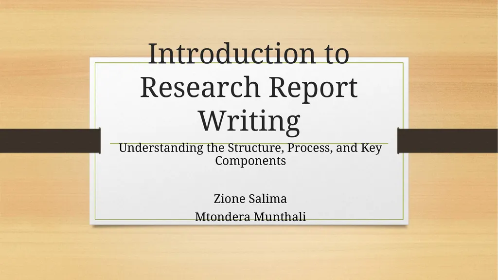 Introduction to Research Report Writing - slide 1 of 15