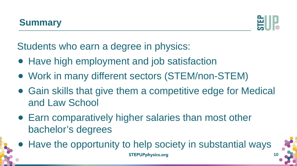 Bachelors Degrees in Physics: What you didn’t know - slide 10 of 13