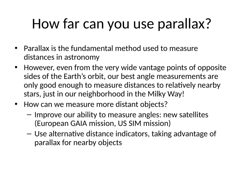 Distances to Astronomical Objects Recap Canvas - slide 14 of 19