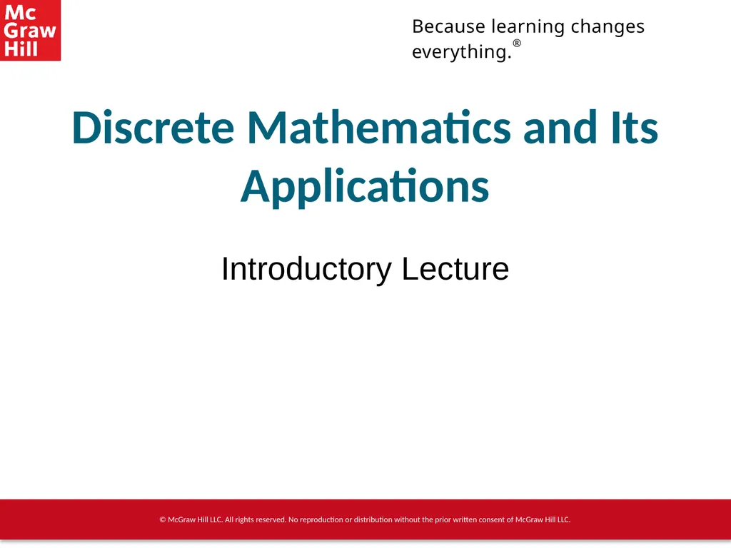 Discrete Mathematics and Its Applications - slide 1 of 8