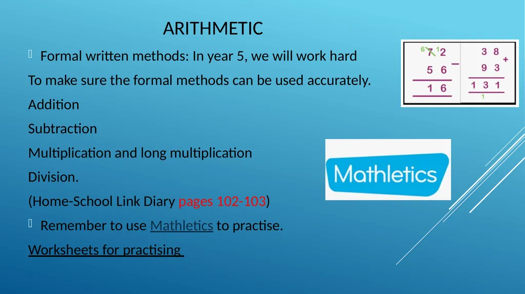 Mathematics Home-School Link Diary pages 100-110 - slide 3 of 14