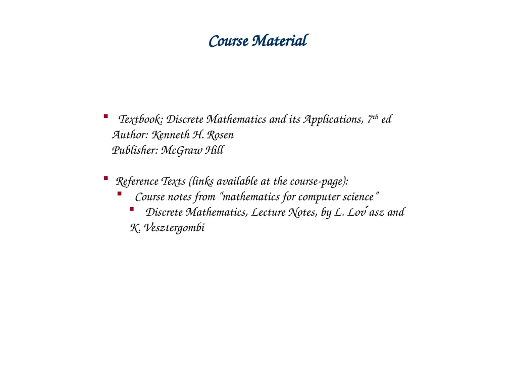 Introduction to Discrete Mathematics a = qb+r - slide 3 of 54