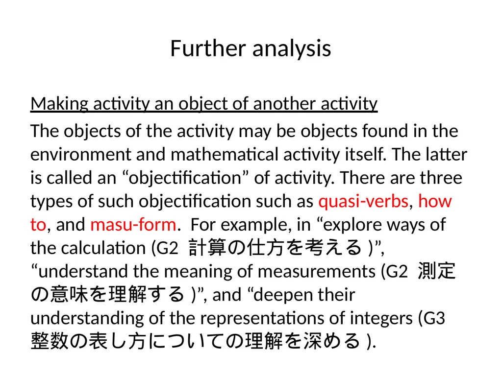 Verb-based Curriculum for Mathematics Education - slide 20 of 27