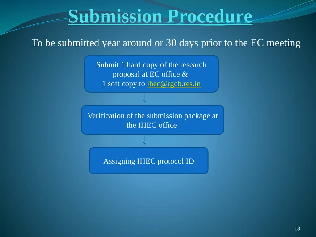 Proposal Submission & Review Procedures A Handbook - slide 13 of 18