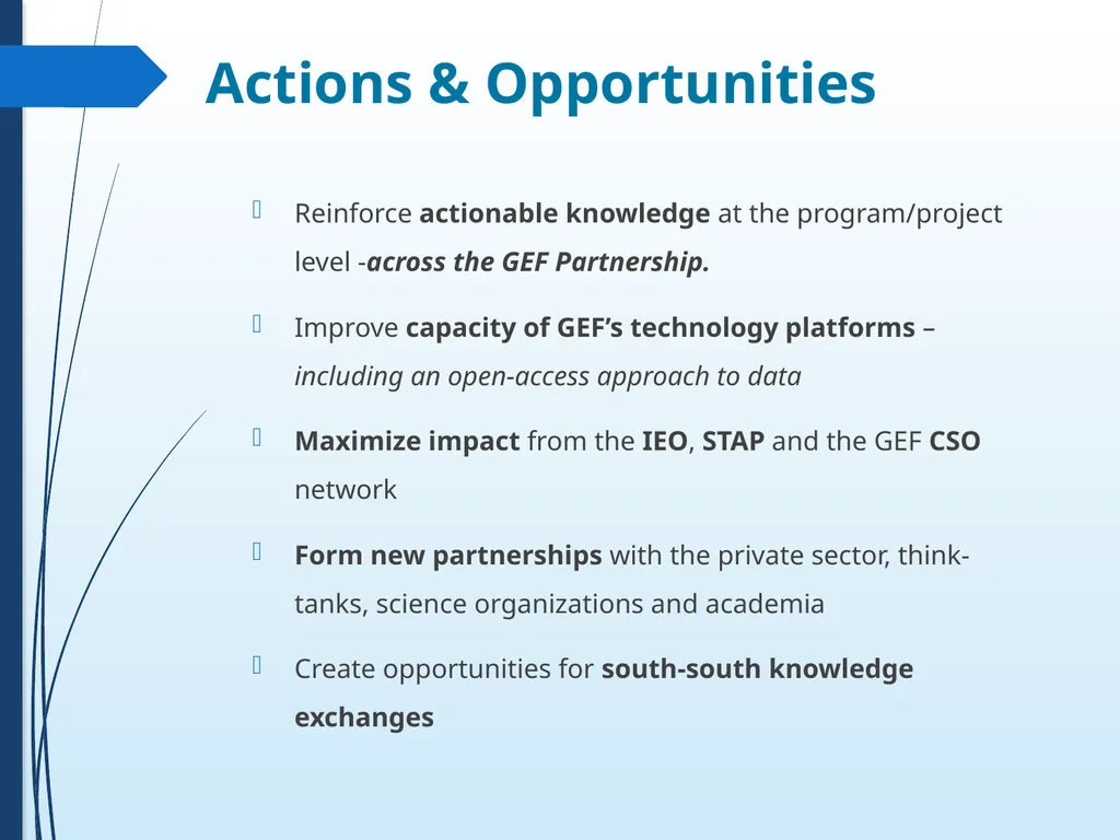 Knowledge and Learning at the GEF and the GEF - slide 14 of 18