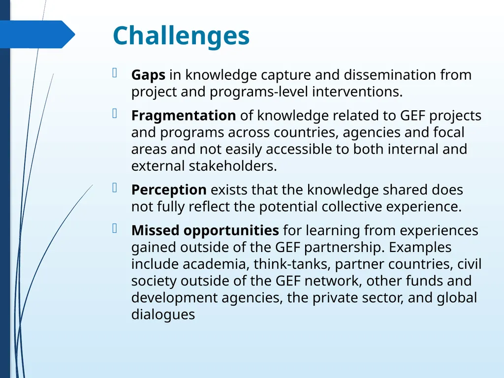 Knowledge and Learning at the GEF and the GEF - slide 7 of 18