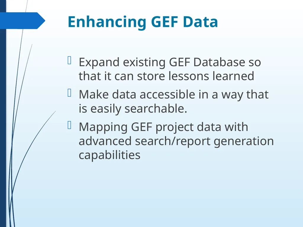 Knowledge and Learning at the GEF and the GEF - slide 9 of 18