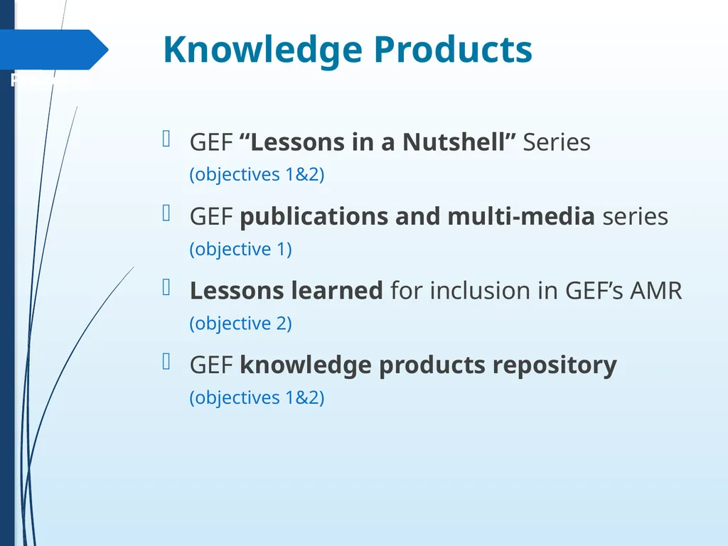 Knowledge and Learning at the GEF and the GEF - slide 15 of 18