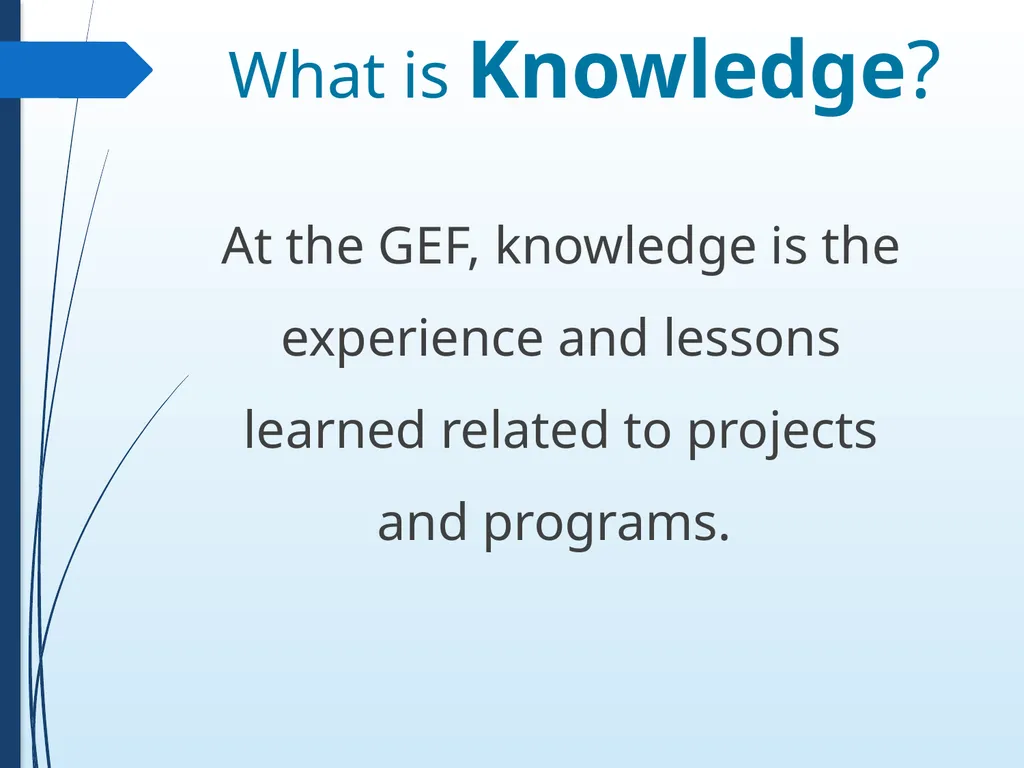 Knowledge and Learning at the GEF and the GEF - slide 2 of 18