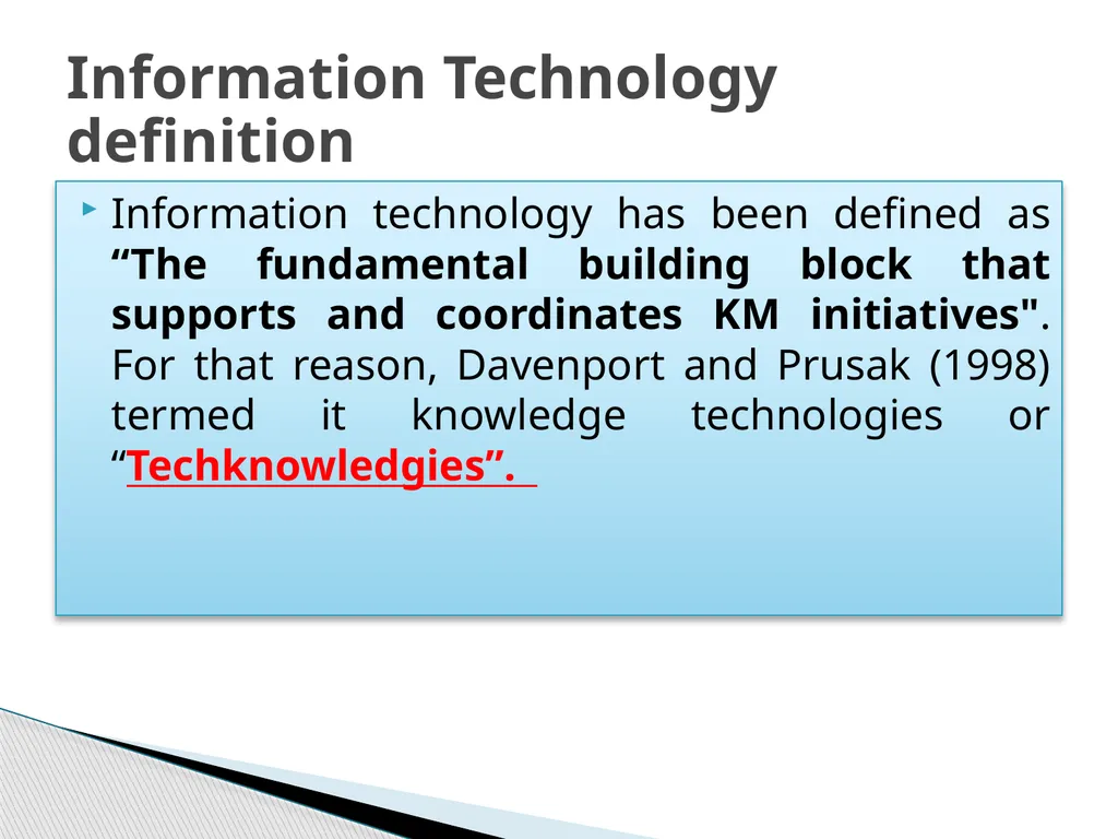 Knowledge Management infrastructure Knowledge - slide 3 of 43