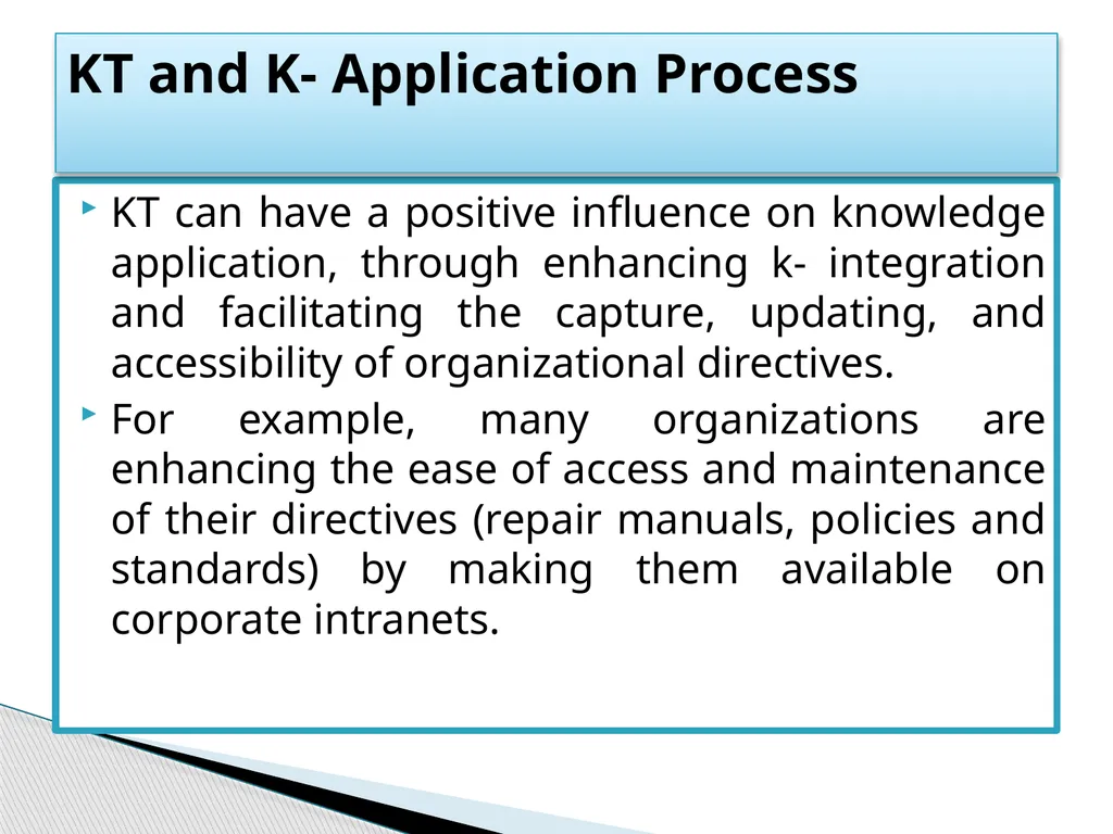 Knowledge Management infrastructure Knowledge - slide 24 of 43