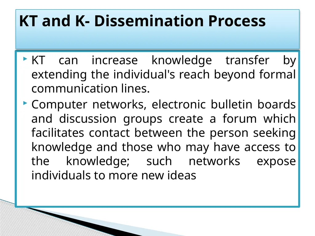 Knowledge Management infrastructure Knowledge - slide 21 of 43