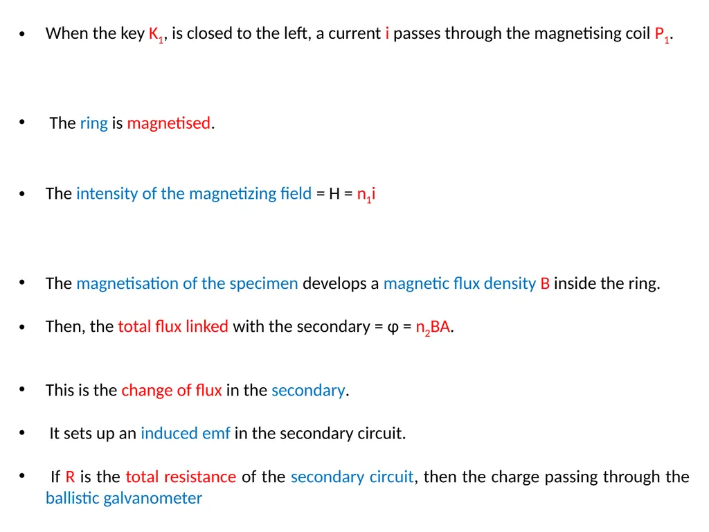 Experiment to draw B- H curve Ballistic method - slide 7 of 16