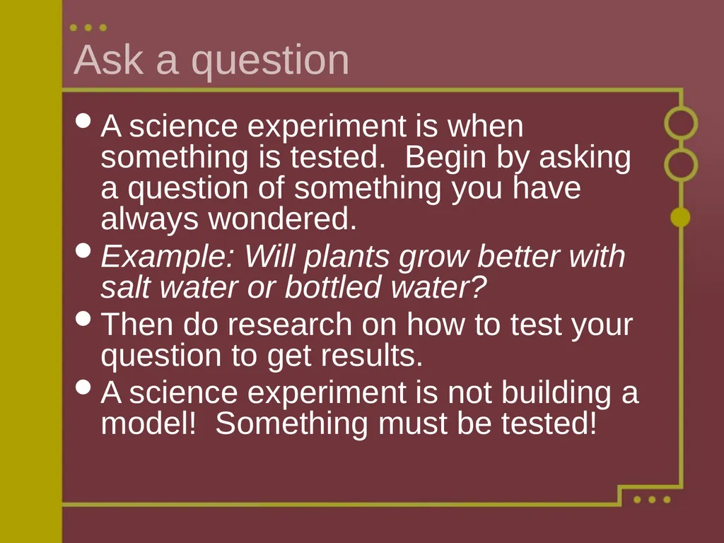 Steps to a Successful Science Fair Project Ms. - slide 3 of 8