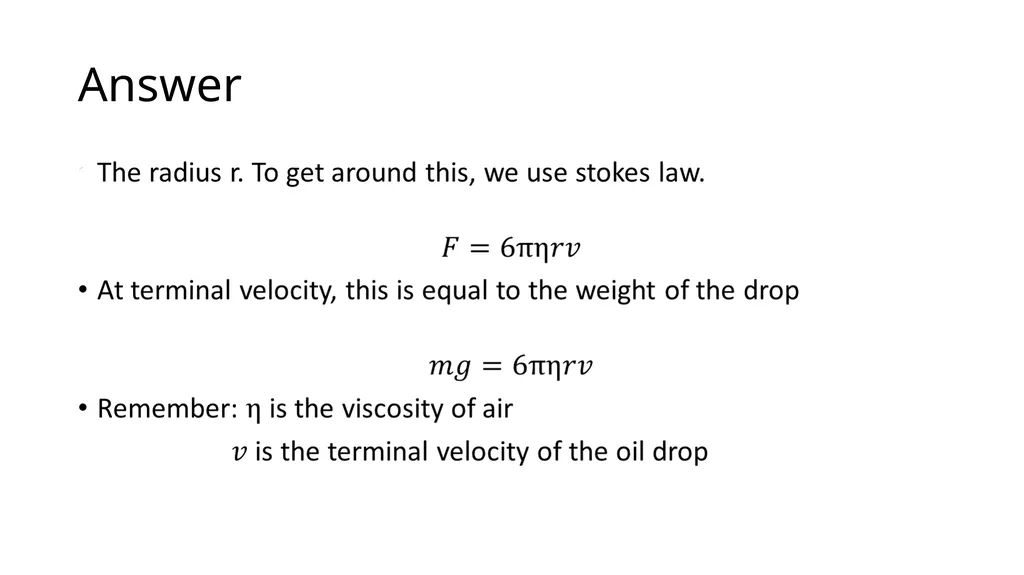 Millikan's Oil Drop Experiment Motivation After - slide 17 of 25