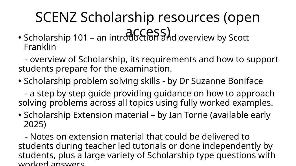 Scholarship Chemistry ian.torrie@gmail.com What - slide 13 of 18