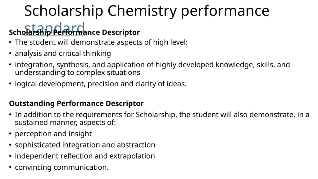 Scholarship Chemistry ian.torrie@gmail.com What - slide 4 of 18