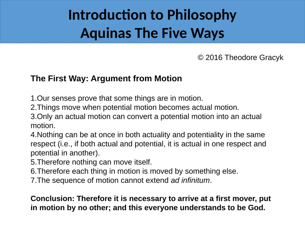 Introduction to Philosophy Aquinas The Five Ways - slide 11 of 17