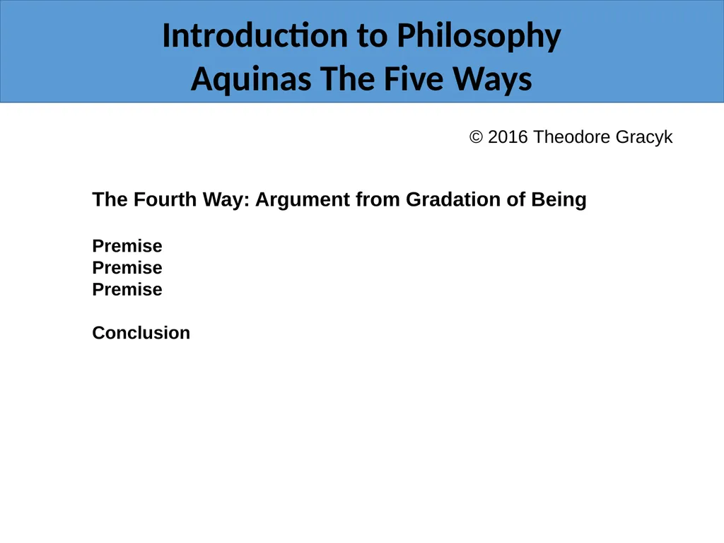 Introduction to Philosophy Aquinas The Five Ways - slide 14 of 17