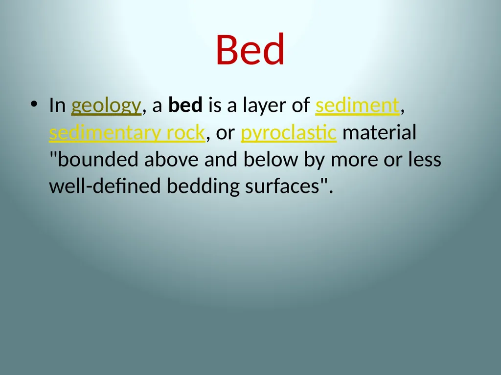 Geological Map Sem -1 Bedding Plane A bedding - slide 3 of 12