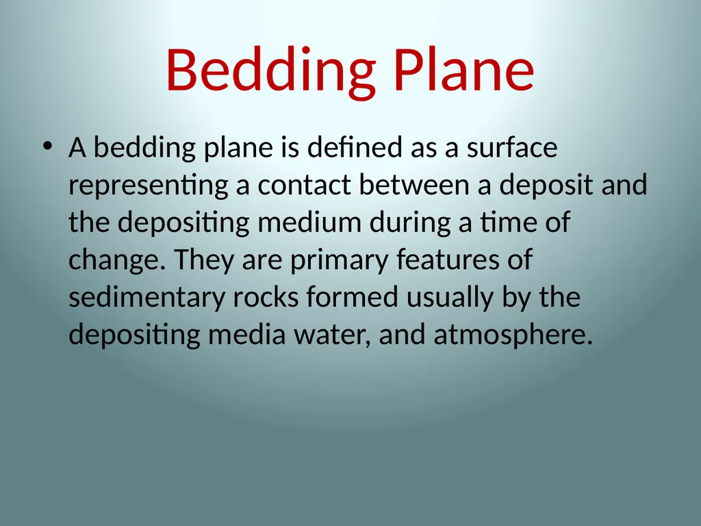 Geological Map Sem -1 Bedding Plane A bedding - slide 2 of 12
