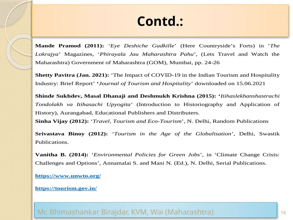IMPACT OF COVID-19 ON HISTORICAL TOURISM: - slide 16 of 17